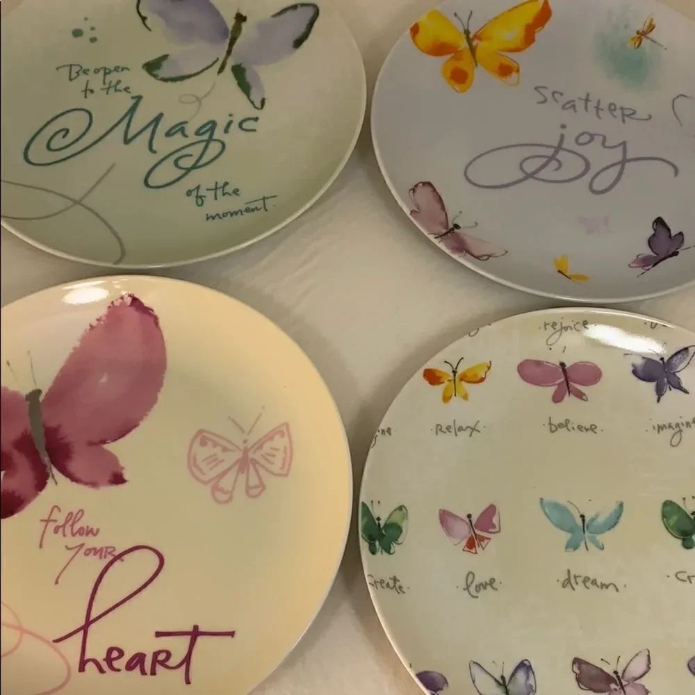 Kathy Davis Butterfly’s Promise Dream Joy Magic Heart Inspiration 4 Salad Plates